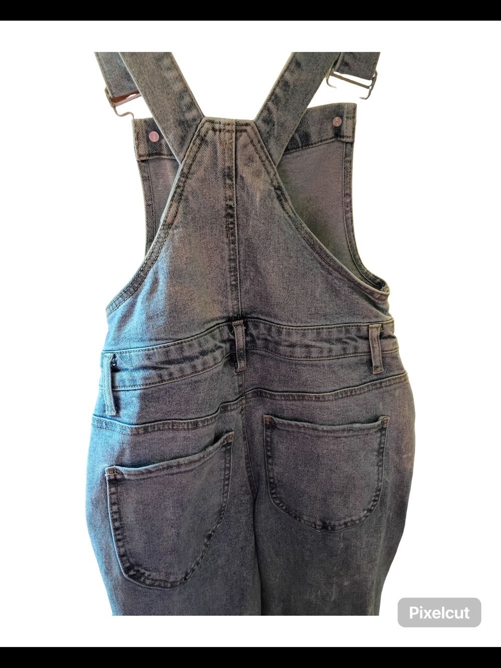 Light Blue Distressed Denim Overalls Size Small Women's 3-4 - Picture 5 of 15